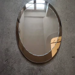 Miroir ovale biseauté seventies