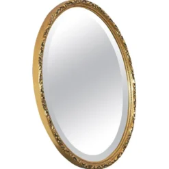 Miroir ovale bois doré Wood Wood années 1960