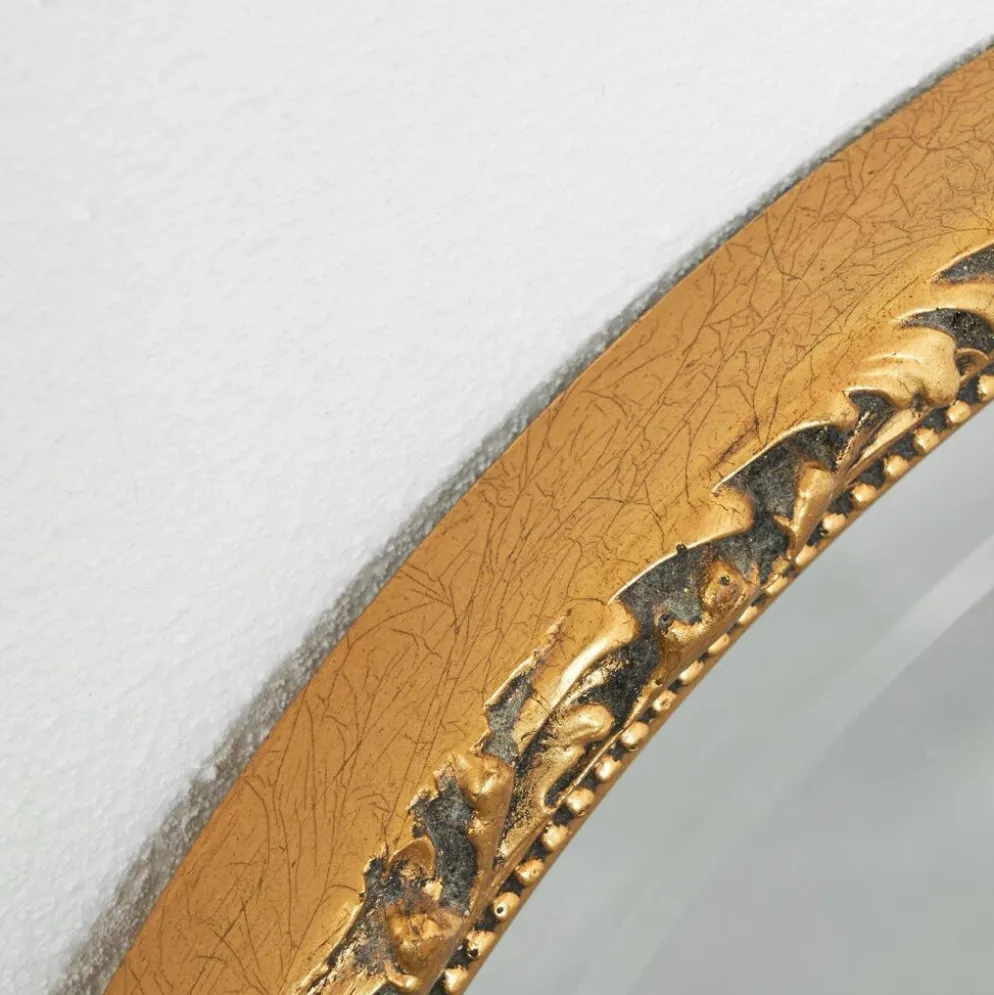 Miroir ovale bois doré Wood Wood années 1960