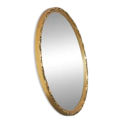 Miroir ovale bois doré Wood Wood années 1960