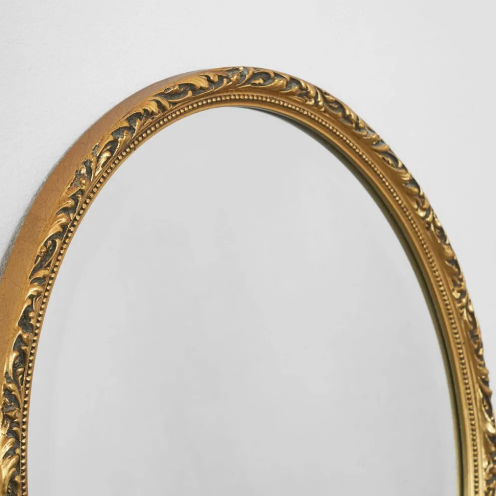 Miroir ovale bois doré Wood Wood années 1960