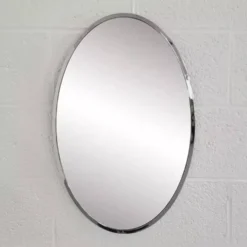 Miroir ovale des années 60 sur contour chromé