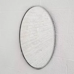 Miroir ovale des années 60 sur contour chromé