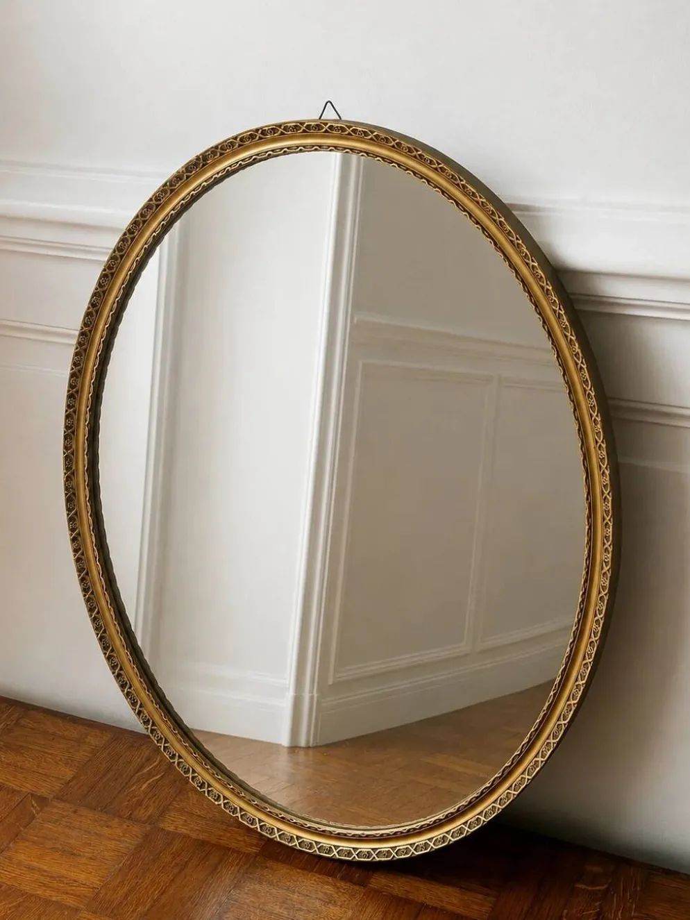 Miroir ovale doré - glace au mercure