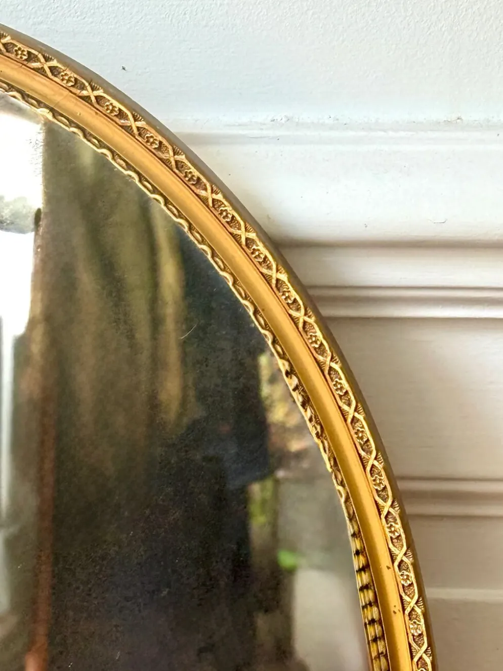 Miroir ovale doré - glace au mercure
