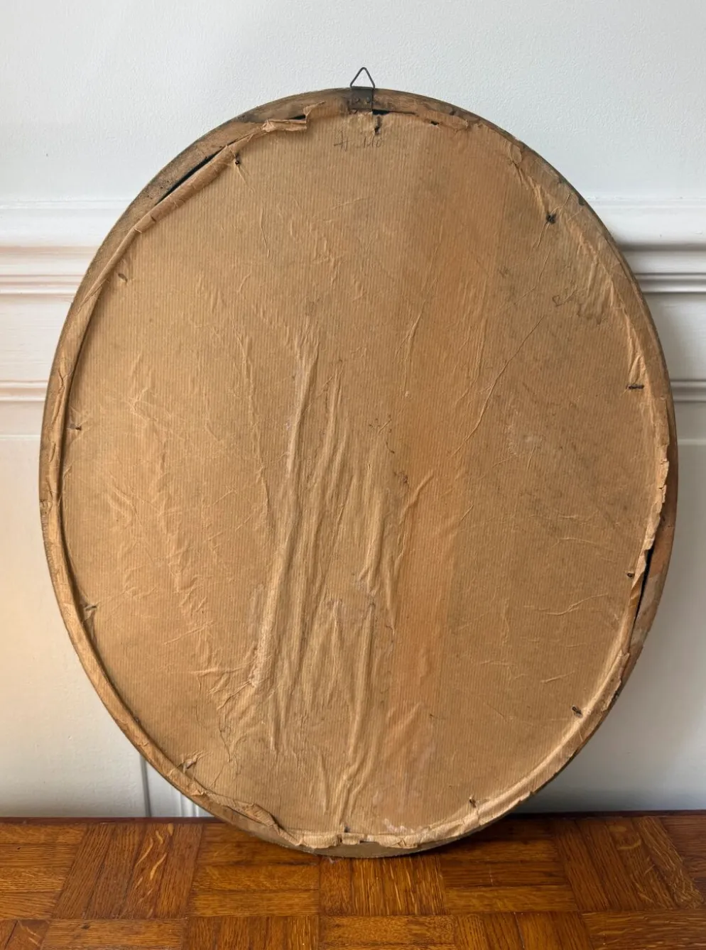 Miroir ovale doré - glace au mercure