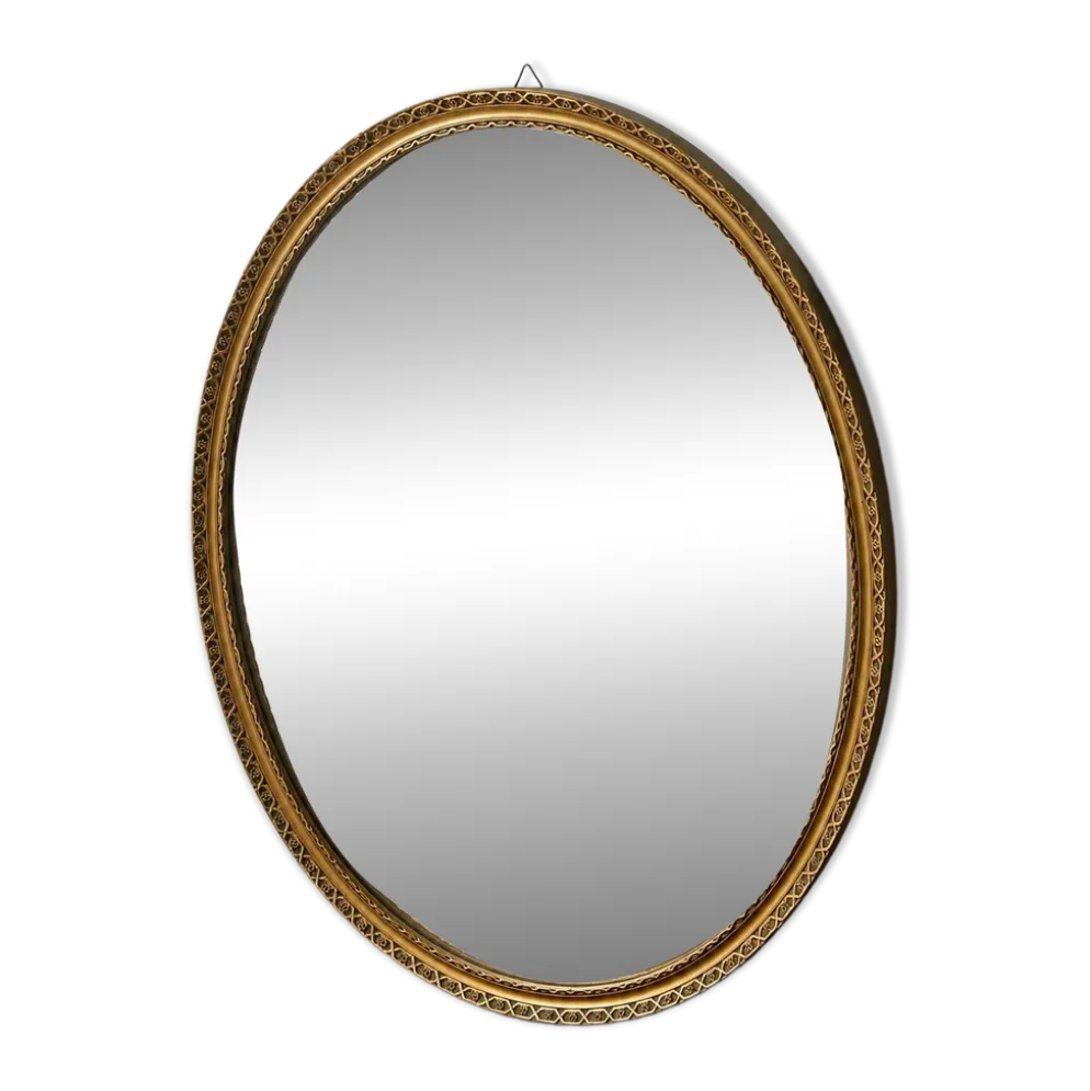 Miroir ovale doré - glace au mercure