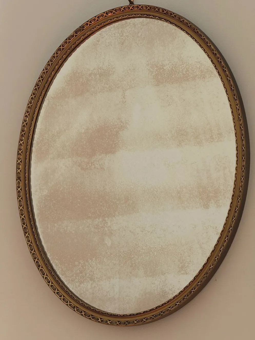 Miroir ovale doré - glace au mercure