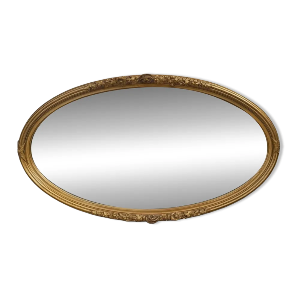 Miroir ovale en bois doré, style Louis XVI