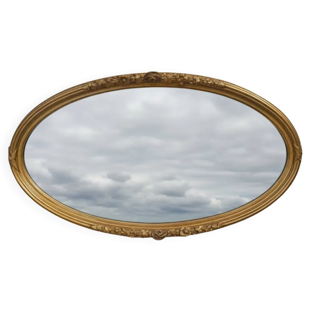 Miroir ovale en bois doré, style Louis XVI