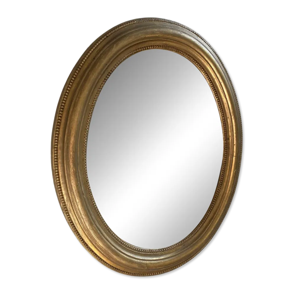 Miroir ovale en bois doré, style Napoléon III