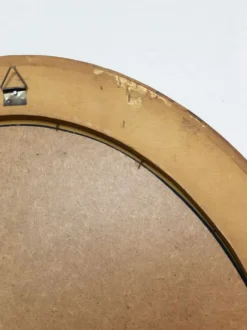 Miroir ovale en bois doré vintage – Hollywood Regency, Belgique, années 1970