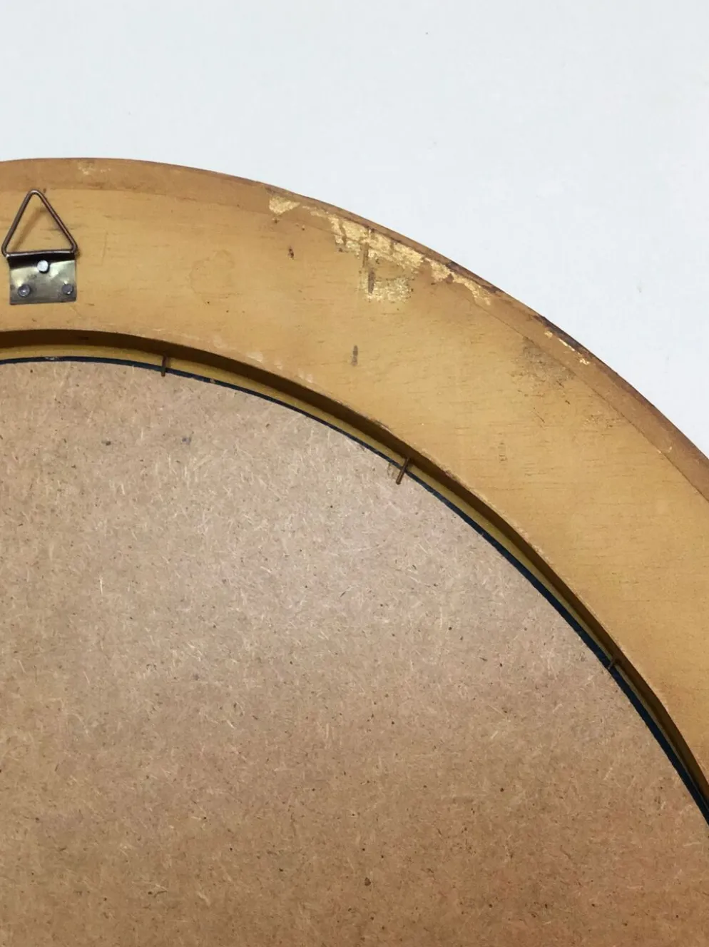 Miroir ovale en bois doré vintage – Hollywood Regency, Belgique, années 1970