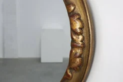 Miroir ovale en chêne doré Art Déco, Belgique années 1920