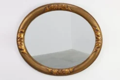 Miroir ovale en chêne doré Art Déco, Belgique années 1920