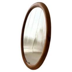 Miroir ovale en pin Glasmaster Markaryd Suède années 1970