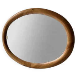 Miroir ovale en pin Glasmaster Markaryd Suède années 1970
