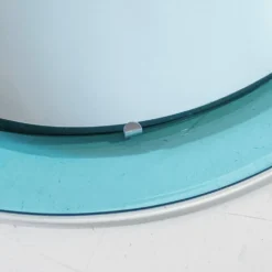 Miroir ovale en verre biseauté vintage par A. Lupi pour Cristal Luxor, Italie 1970
