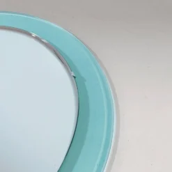 Miroir ovale en verre biseauté vintage par A. Lupi pour Cristal Luxor, Italie 1970