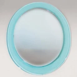 Miroir ovale en verre biseauté vintage par A. Lupi pour Cristal Luxor, Italie 1970