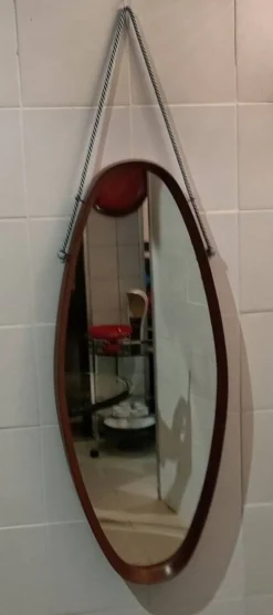 Miroir ovale vintage, années 1960