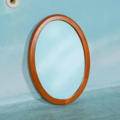 Miroir ovale XL design danois vintage Deens en teck Christensen Silkeborg