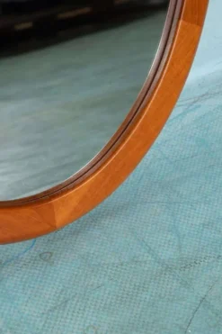Miroir ovale XL design danois vintage Deens en teck Christensen Silkeborg