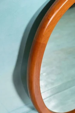 Miroir ovale XL design danois vintage Deens en teck Christensen Silkeborg