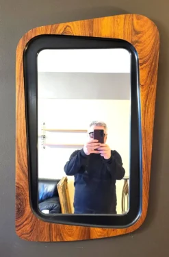 Miroir Palissandre Glas & Trä Suède 50"