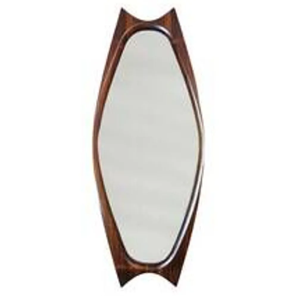Miroir palissandre Sandholdt pour Jansen, danois, années 60