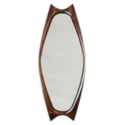 Miroir palissandre Sandholdt pour Jansen, danois, années 60
