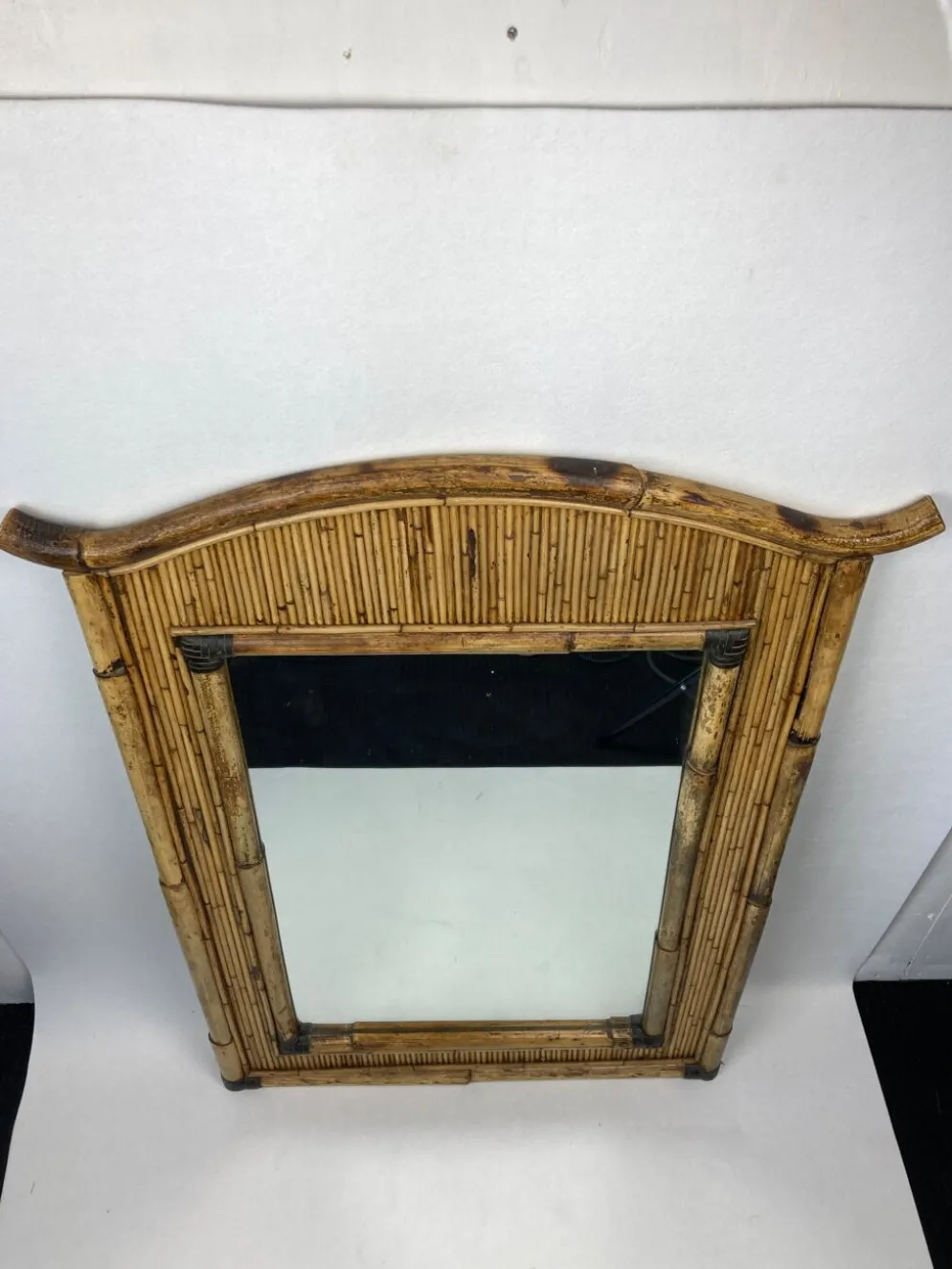 Miroir Palm Regency bambou rotin roseau