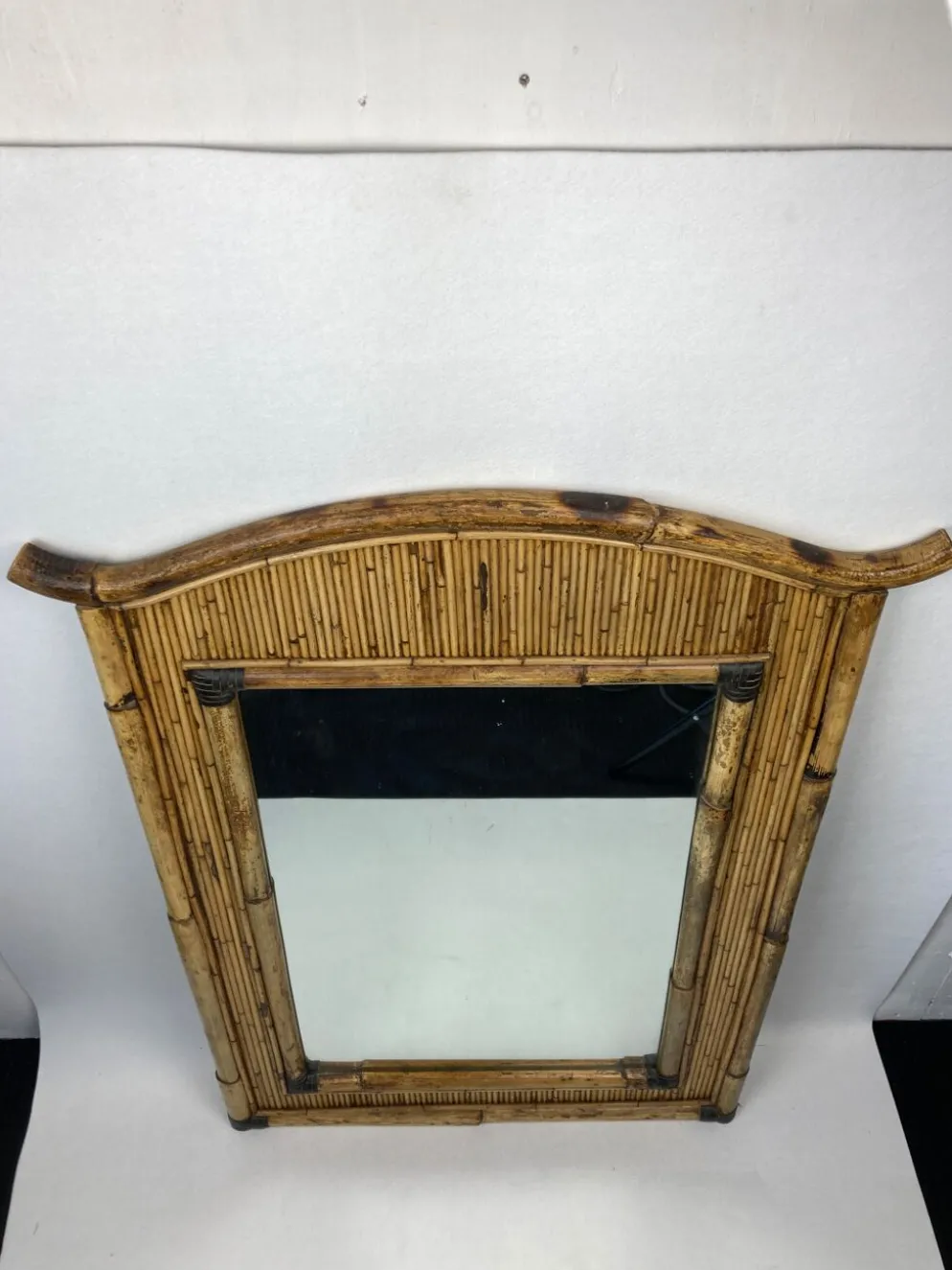 Miroir Palm Regency bambou rotin roseau