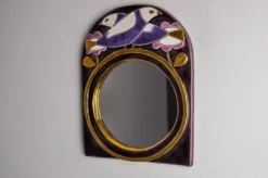 Miroir Paradisiers par Mithé Espelt, céramique, France, 1970