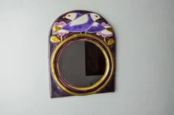 Miroir Paradisiers par Mithé Espelt, céramique, France, 1970