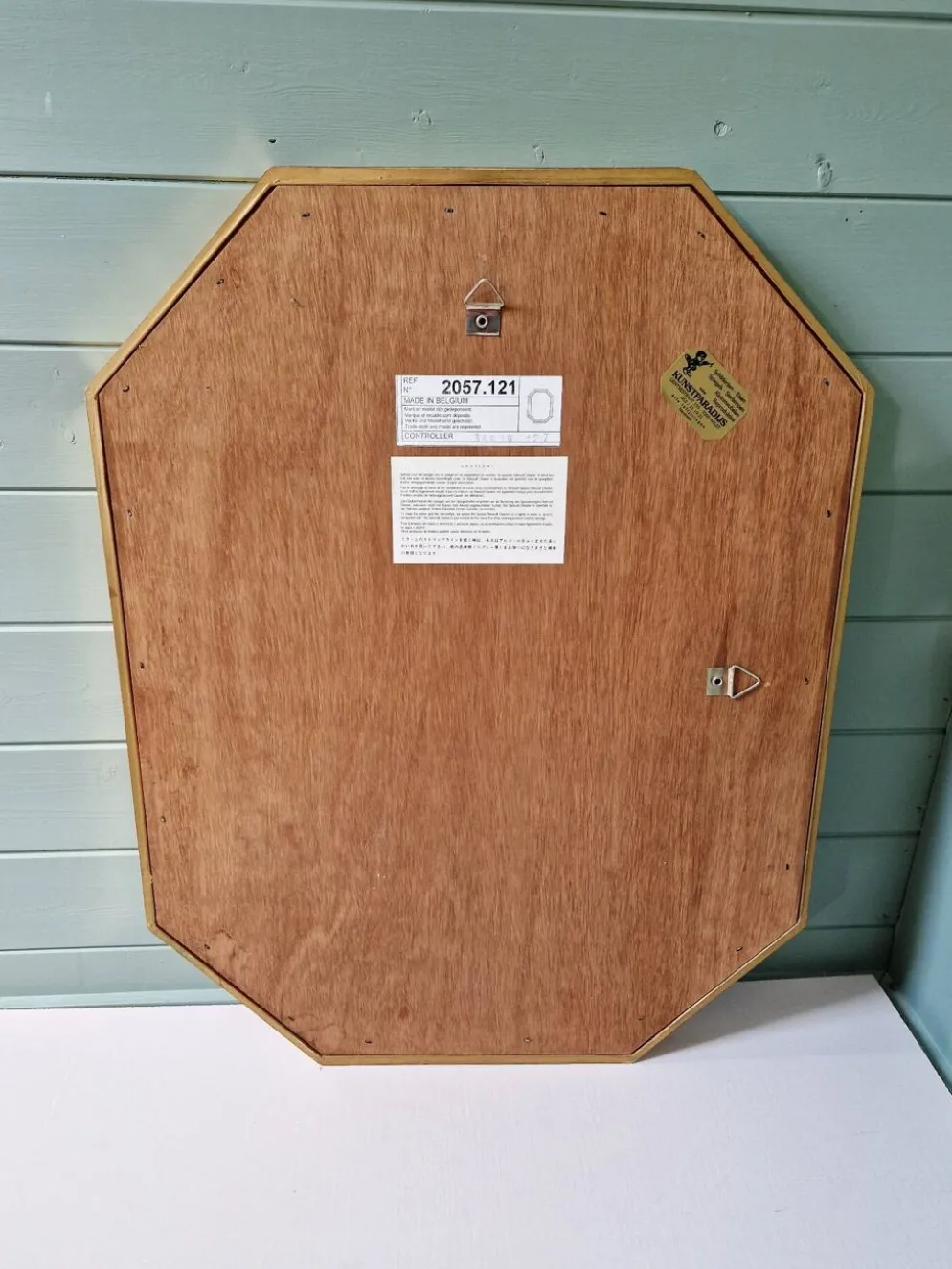 Miroir à parcloses en bois doré, Deknudt (Belgique),1970