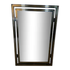 Miroir Pierre Vandel noir et or, 1970s
