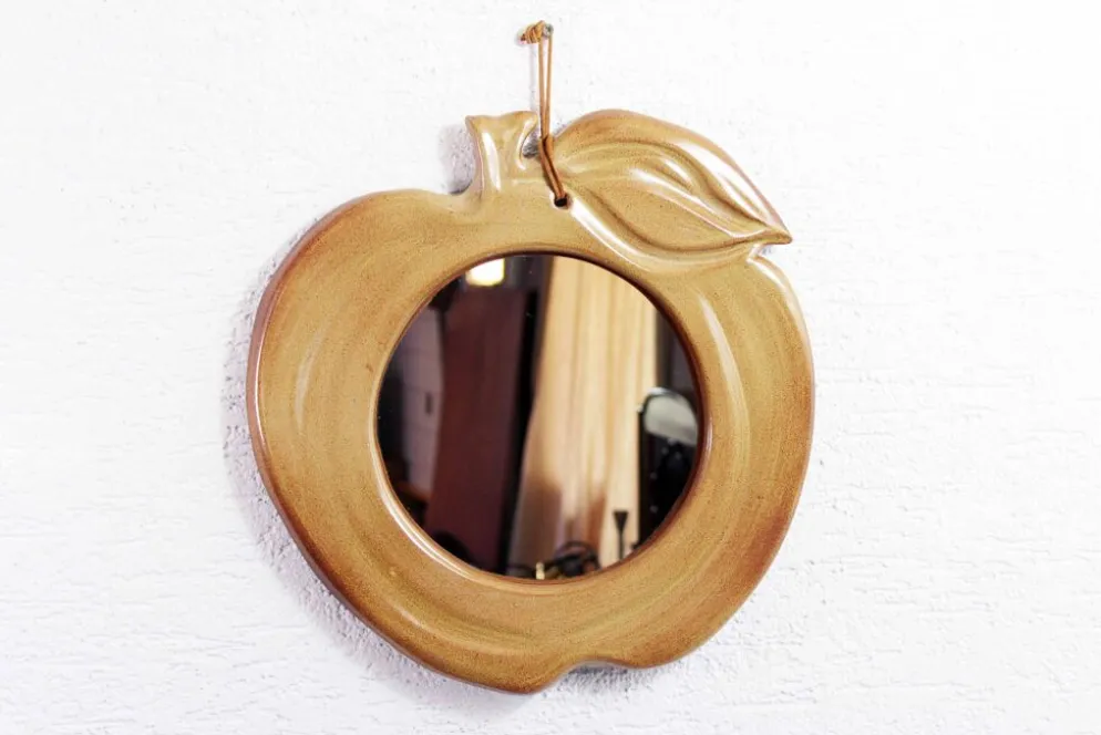 Miroir "pomme" en céramique 1970