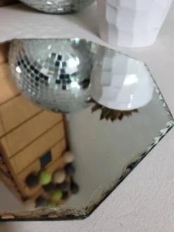 Miroir à poser hexagonal rebord biseauté