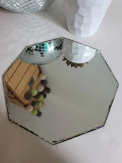 Miroir à poser hexagonal rebord biseauté