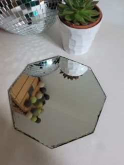 Miroir à poser hexagonal rebord biseauté