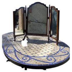 Miroir psyché triptyque en acajou