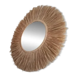 Miroir raphia fait main, création artisanale