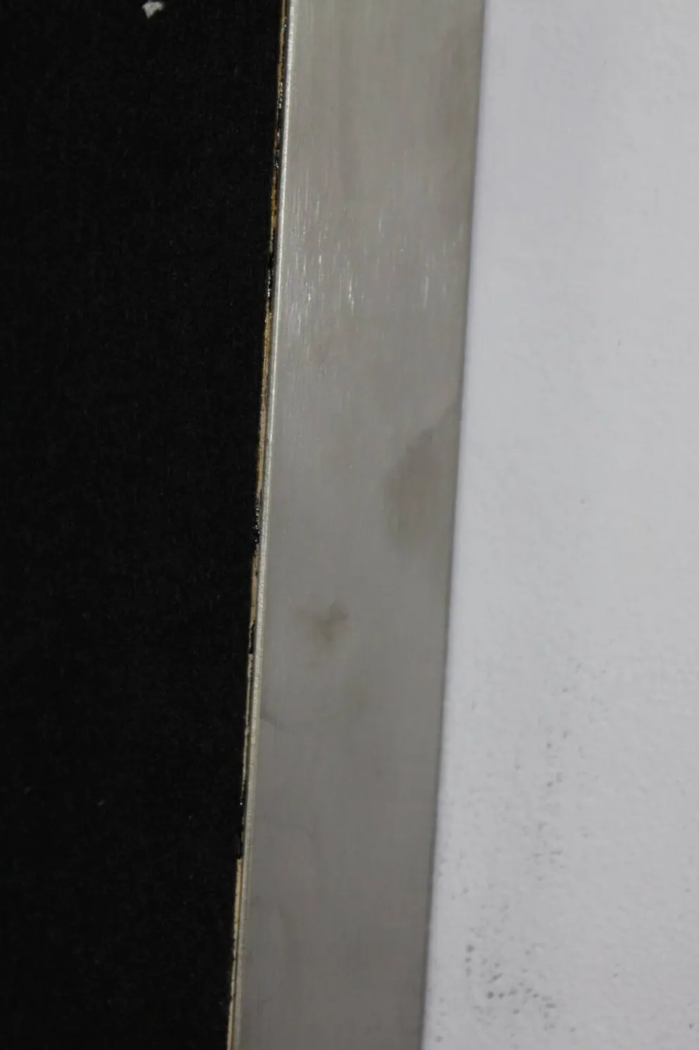 Miroir rectangulaire en acier brossé de Xavier Feal, 1970