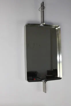 Miroir rectangulaire en acier brossé de Xavier Feal, 1970