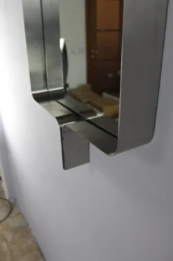 Miroir rectangulaire en acier brossé de Xavier Feal, 1970