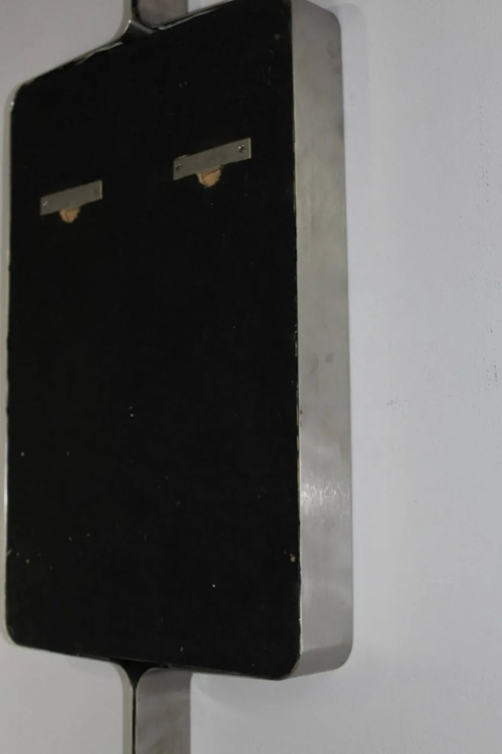 Miroir rectangulaire en acier brossé de Xavier Feal, 1970
