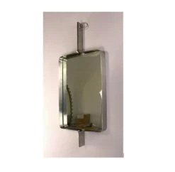 Miroir rectangulaire en acier brossé de Xavier Feal, 1970