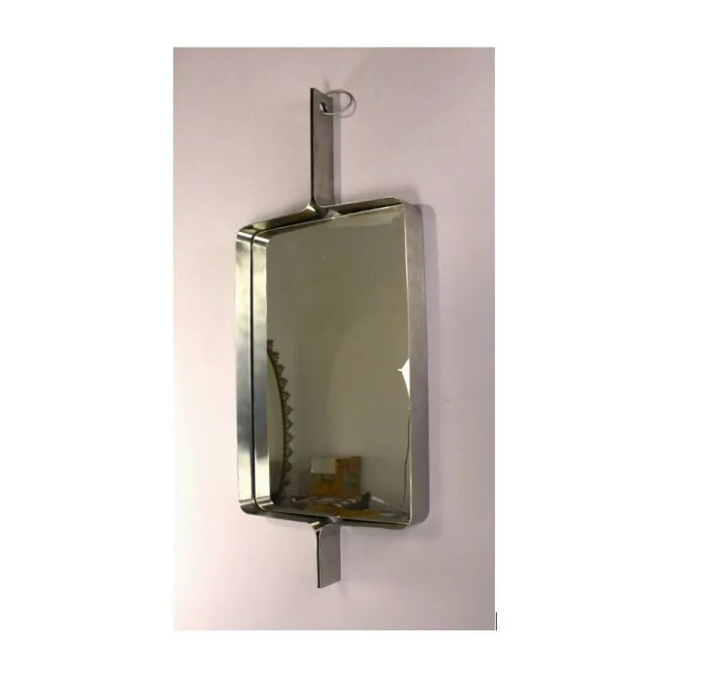 Miroir rectangulaire en acier brossé de Xavier Feal, 1970