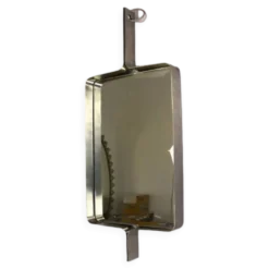 Miroir rectangulaire en acier brossé de Xavier Feal, 1970